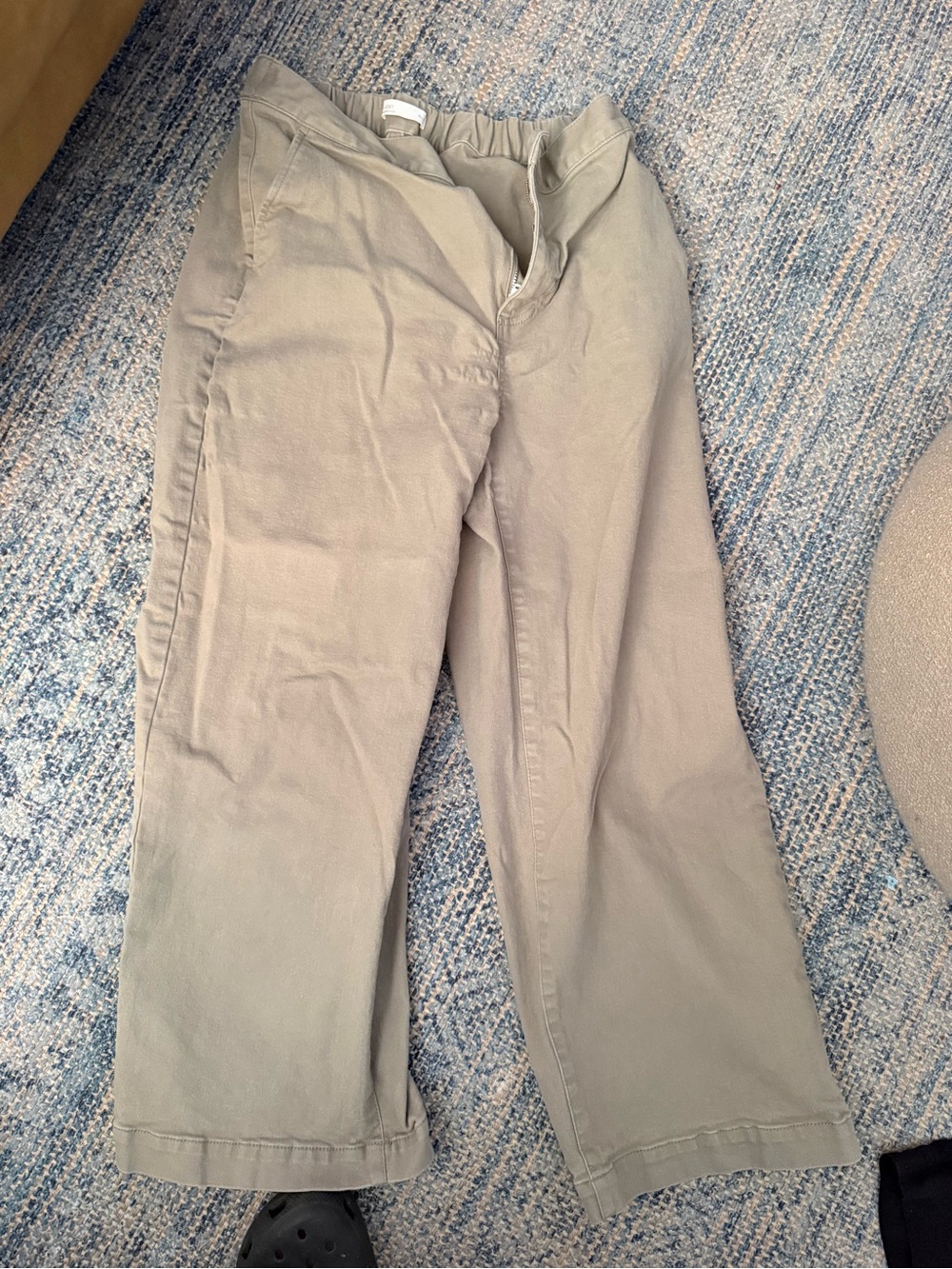 OAK + FORT Wide-Leg Pants in Light Olive